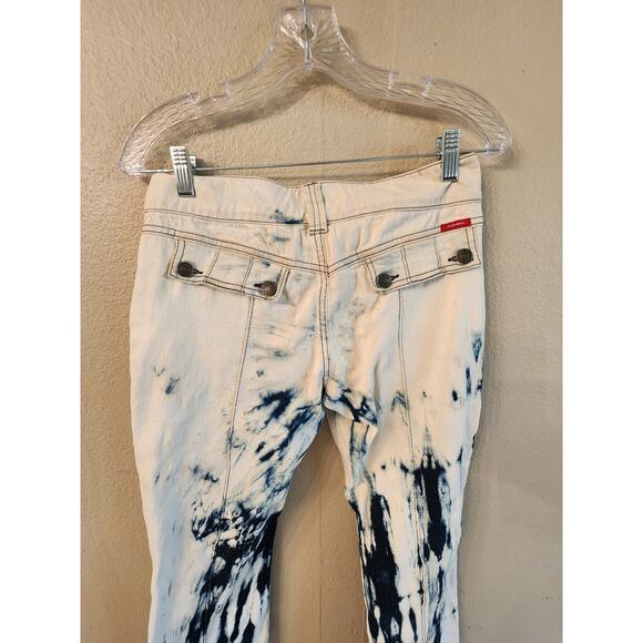 XX by Mexx Y2K Low Rise Tie Dye Cargo Denim Wide Leg Women's Jeans SZ 2 - Picture 5 of 11